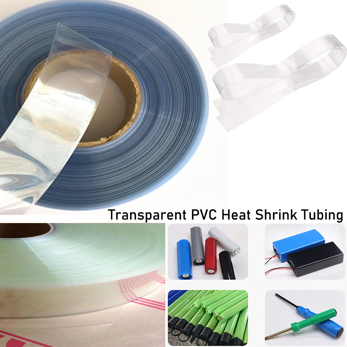 PVC Heat Shrink Tubing 15mm–200mm | RC Battery Pack Wrap | 7 Colors