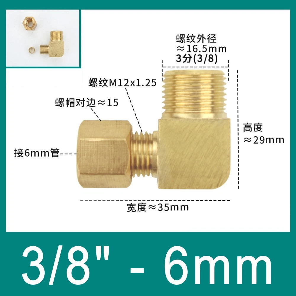 Brass Compression 90° Elbow Fittings for 6–12mm Copper Tube | Ferrule Connector