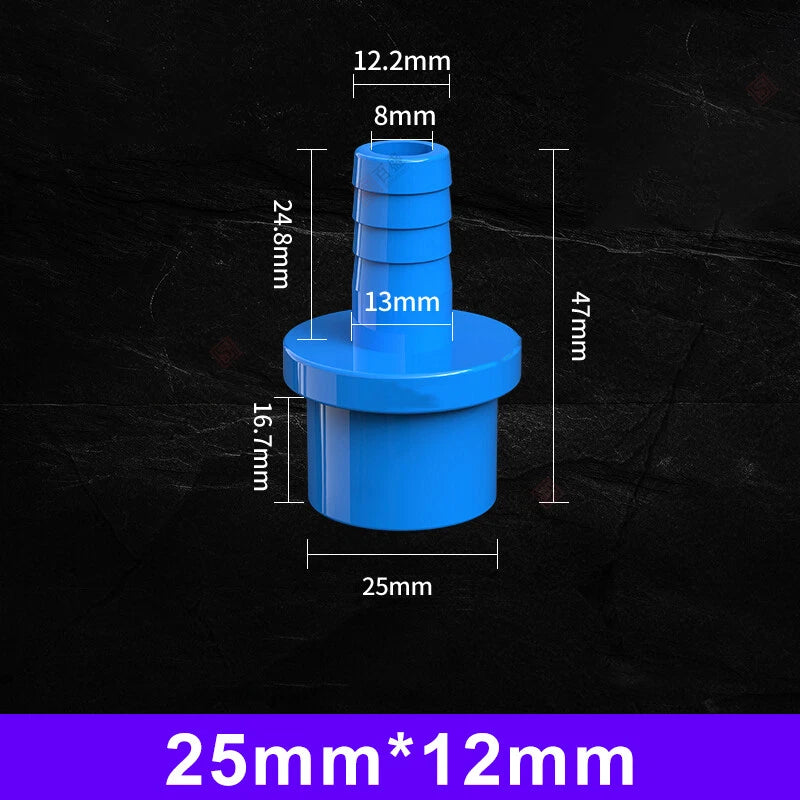 Blue Pagoda PVC Pipe Connector Fittings 20mm 25mm Adapter To Hose OD 5 8 10~20mm
