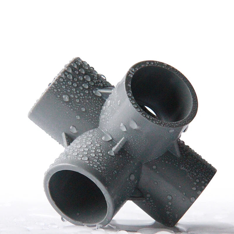 PVC 3 4 5 6-Way Elbow Connector Coupling Pipe Fittings Dia 20 25 32 40 50mm Grey
