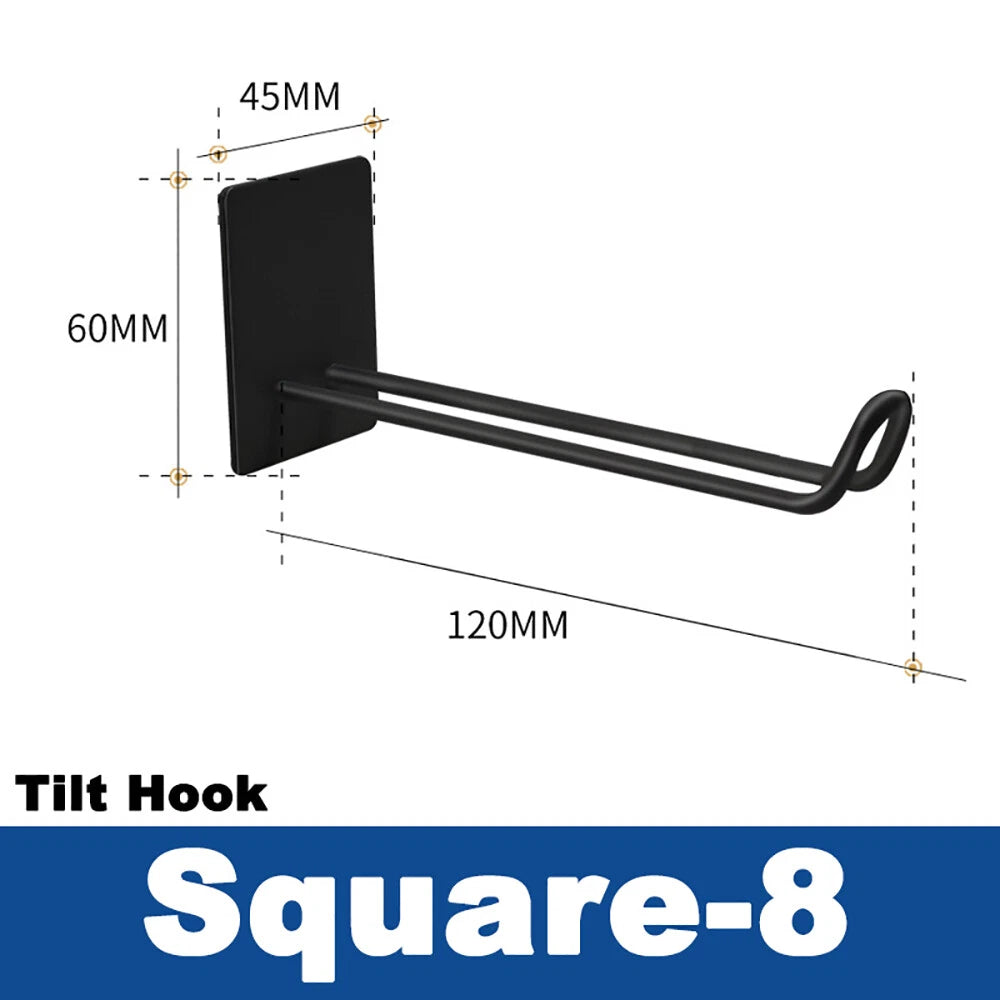 Stainless Steel Black Sticky Hooks Wall Mounted Self Adhesive Hook Round/Square
