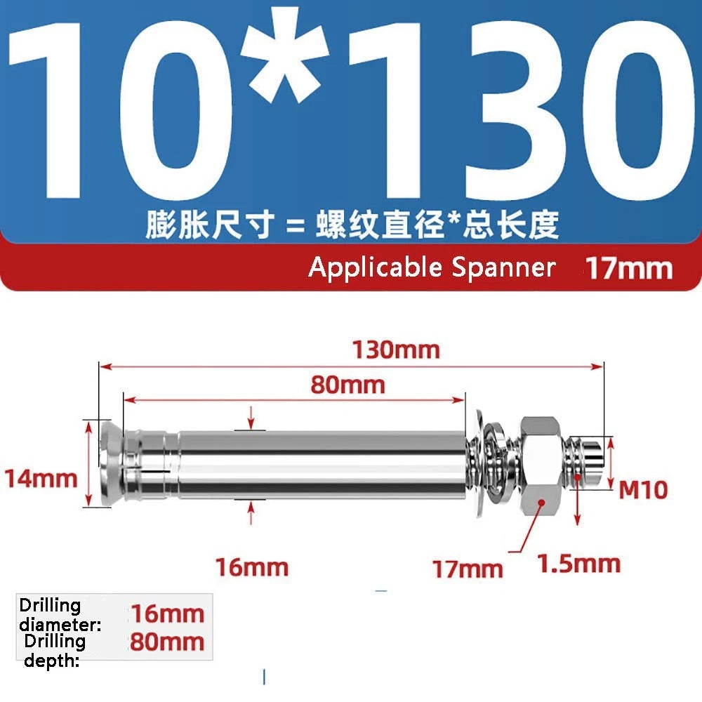 Stainless Steel Expansion Anchor Bolts — M8 to M20, 201 & 304, A/B Type