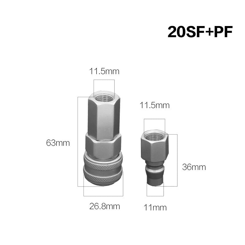 Pneumatic C-Type Quick Release Coupler Set — Self-Locking Air Hose Fitting Pair