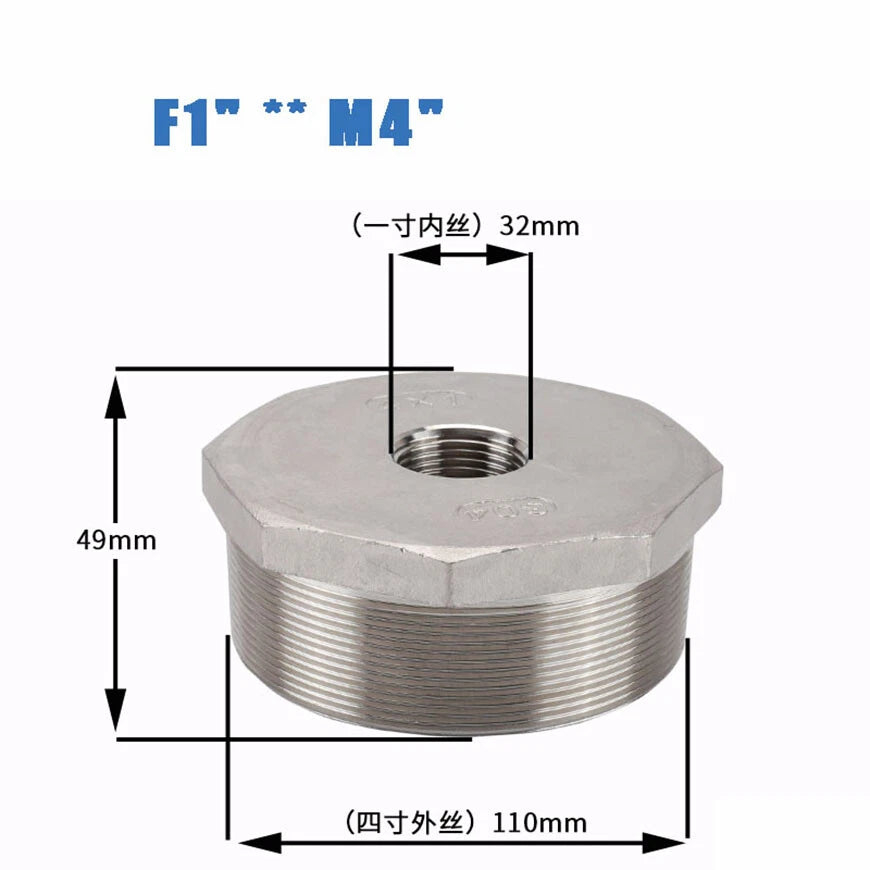 BSP Male to Female Reducing Bush — Stainless Steel Pipe Fitting Adapter