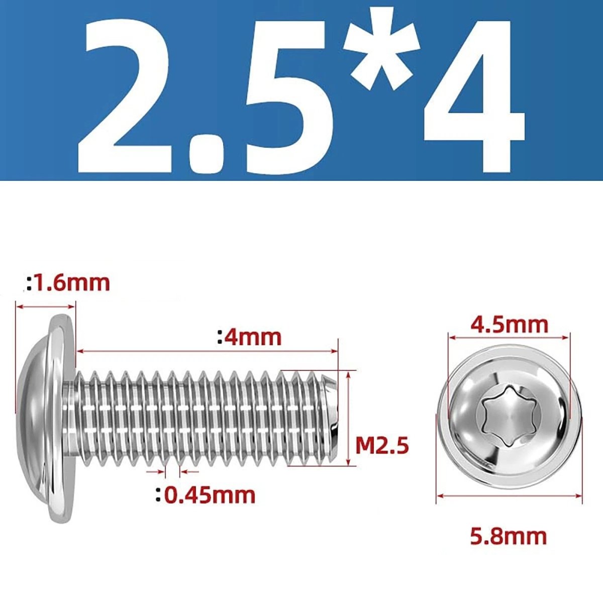 Torx Flanged Button Head Screws — 18 - 8 Stainless Steel, ISO 7380 - 2, M2 to M8 - HomeDIYer
