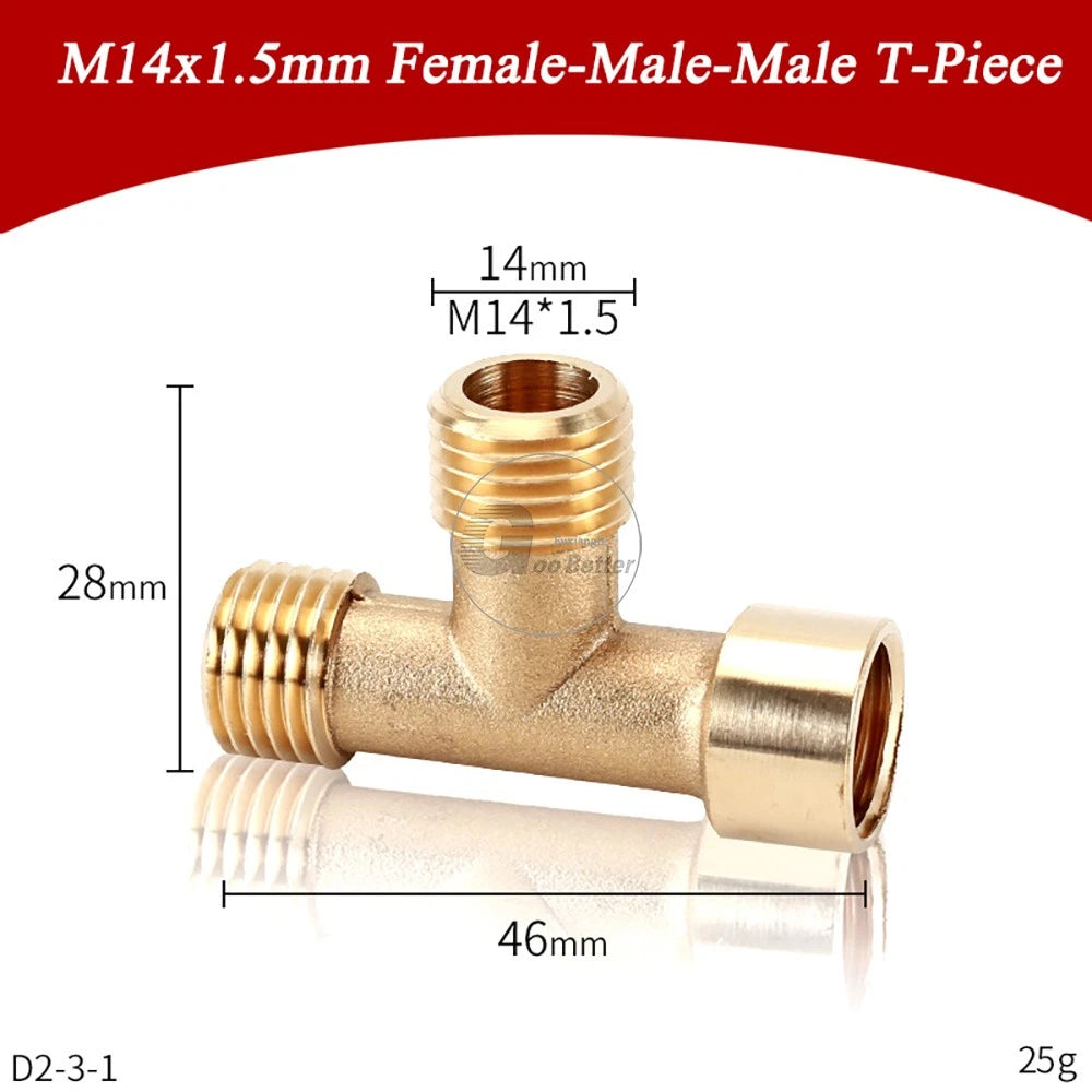 M14x1.5mm M22x1.5mm Brass Fittings — Elbow, Tee, Cross, Y-Piece & Adapter Sprayer Joints