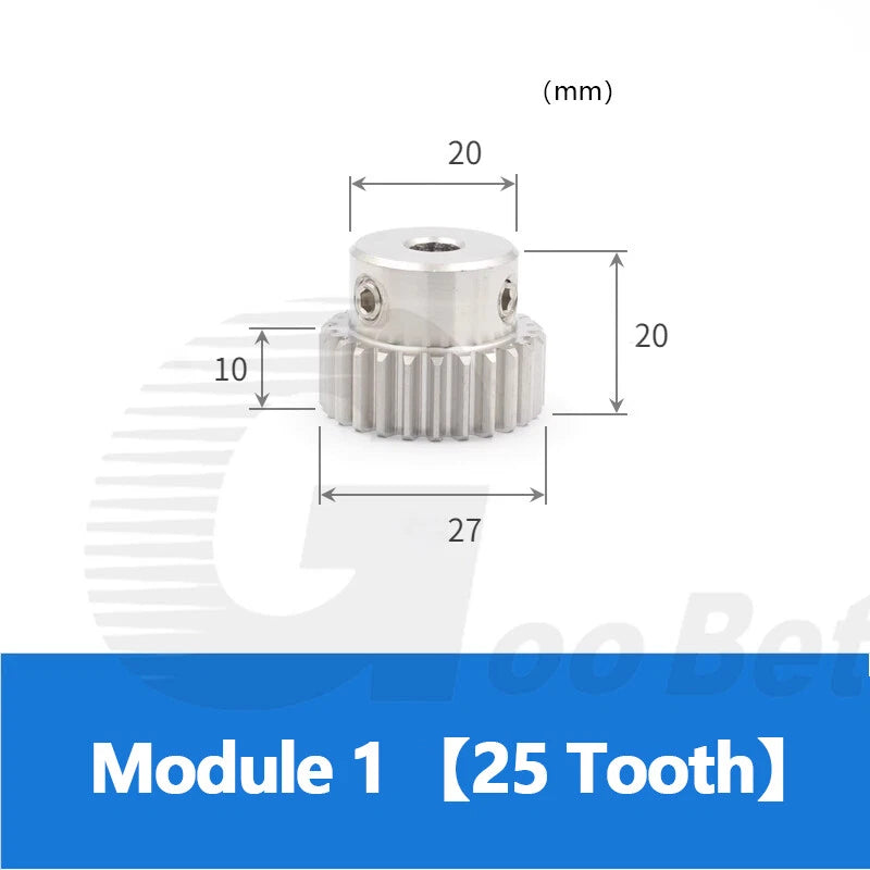 Spur Gear Stainless Steel Module 1 with Hub 15 - 40 Tooth Motor Pinion Precision