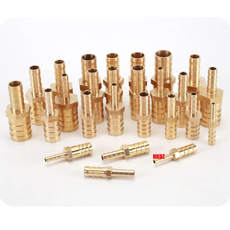 Brass Barbed Hosetail Straight Connector — Air Water Fuel Gas Hose Joiner