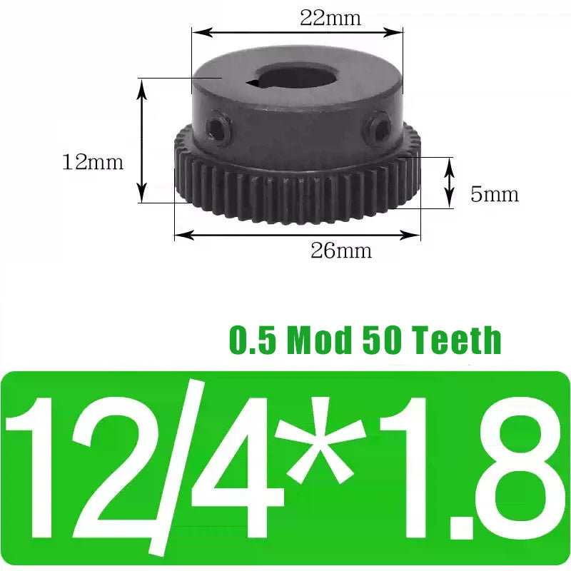 0.5 Mod 50 Teeth Transmission Gears Spur Gear With Step Motor Gears 45# Steel