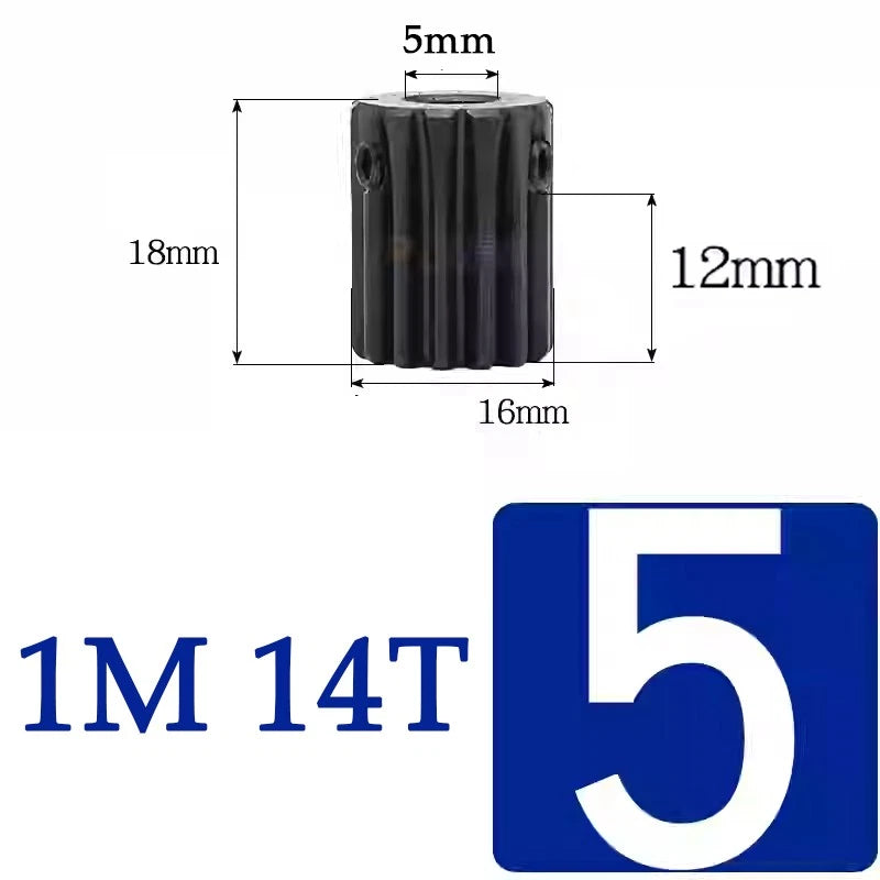 Spur Gears 1 Mod Transmission Gear With Step 45# Steel Pinion Motor Gear 10T~29T