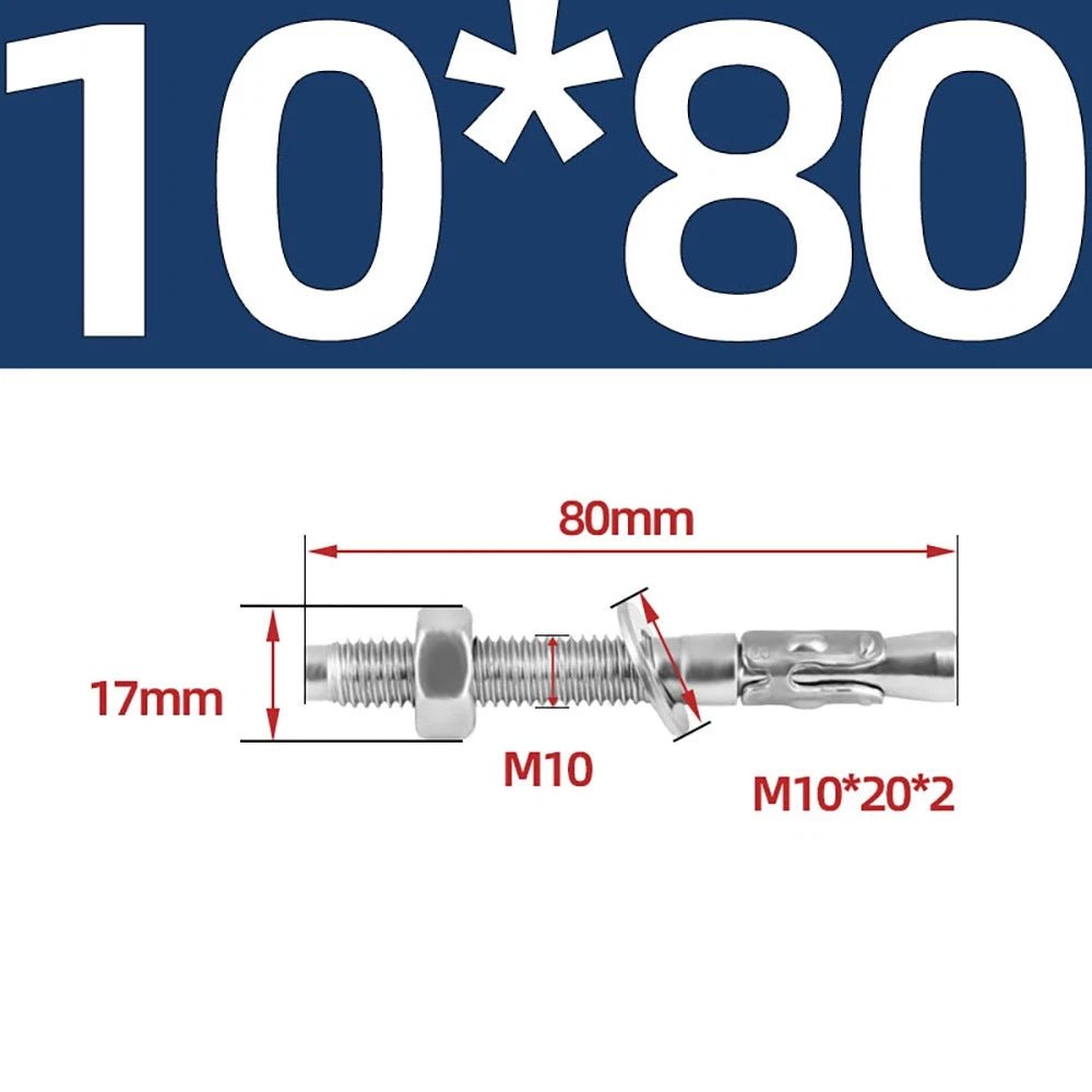 316 Stainless Steel Through Bolts – Wall Expansion Anchor Bolts M6–M16 - HomeDIYer
