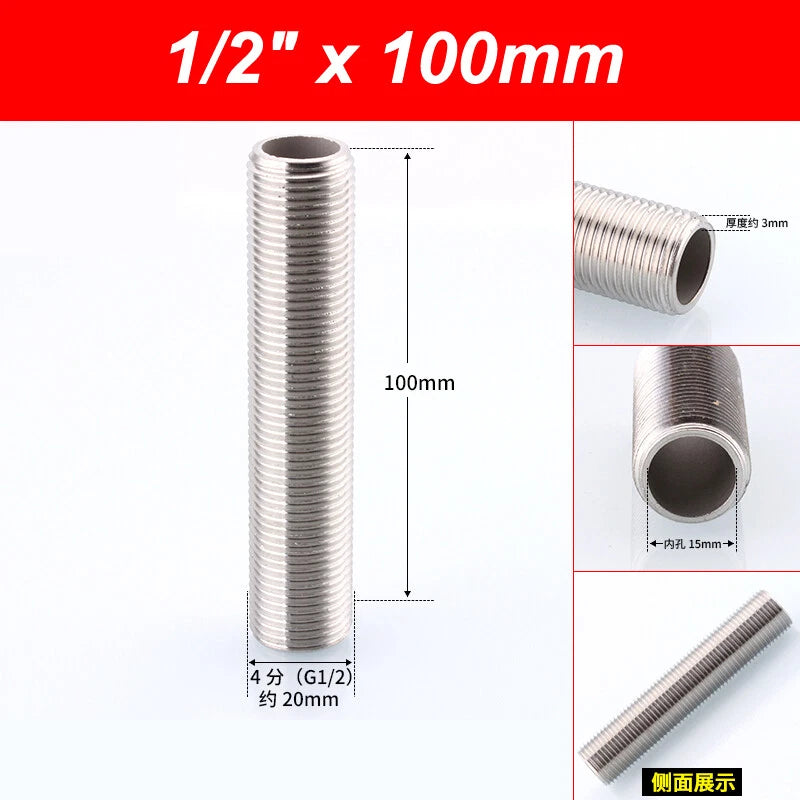 A2 Stainless Steel Male Threaded Rod Connector Stud — Pipe Fitting Bar