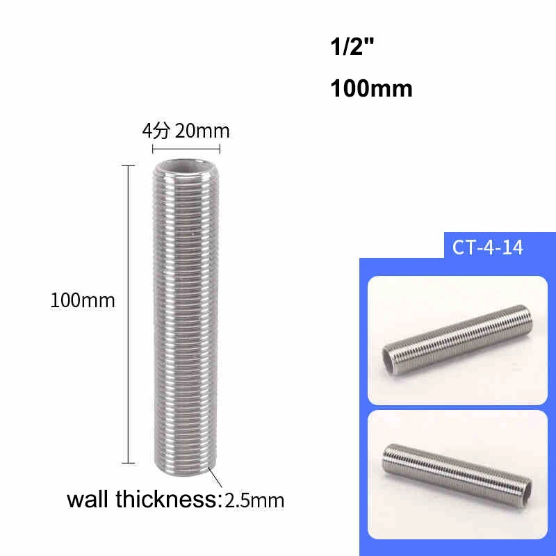 Male Thread Stud Rod A2 Stainless Steel Connector Pipe Fitting — 1/4" to 2"