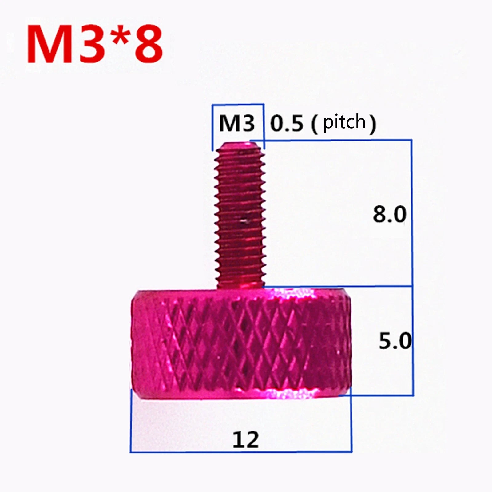 M3 / M3.5 Knurled Thumb Screws – Anodized Aluminum Alloy Round Knob Bolts