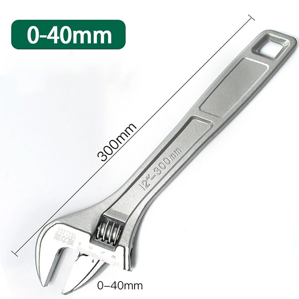 Adjustable Wrench Spanner 8 10" 12" Long 0-25 0-30 0-35 0-37 0-40 0-45mm Opening