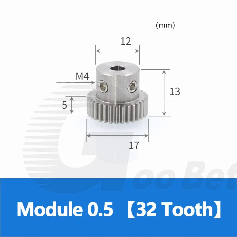 Spur Gear Stainless Steel Module 0.5 with Hub 20-60 Tooth Motor Pinion Precision