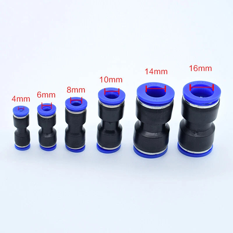 Pneumatic Push-to-Connect Fittings — Nylon Air Hose Tube Connectors, 22 Types
