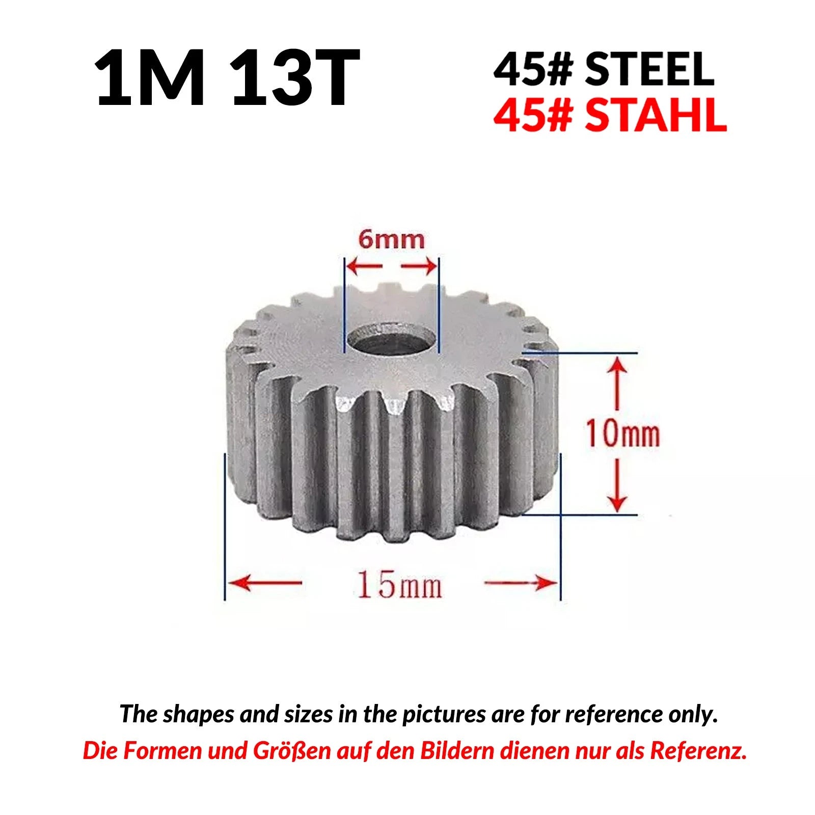 1/1.5/2 Mod 12T-150T Spur Gear 45# Steel Pinion Gear Thickn10-20mm Transmission