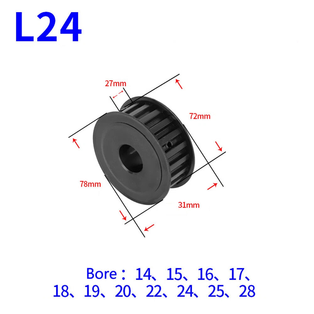 L-type 10T-30T Timing Belt Pulley Pitch 9.525mm With Keyway 45# Steel Width 27mm