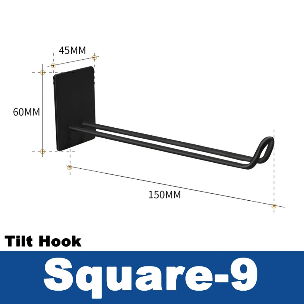 Stainless Steel Black Sticky Hooks Wall Mounted Self Adhesive Hook Round/Square