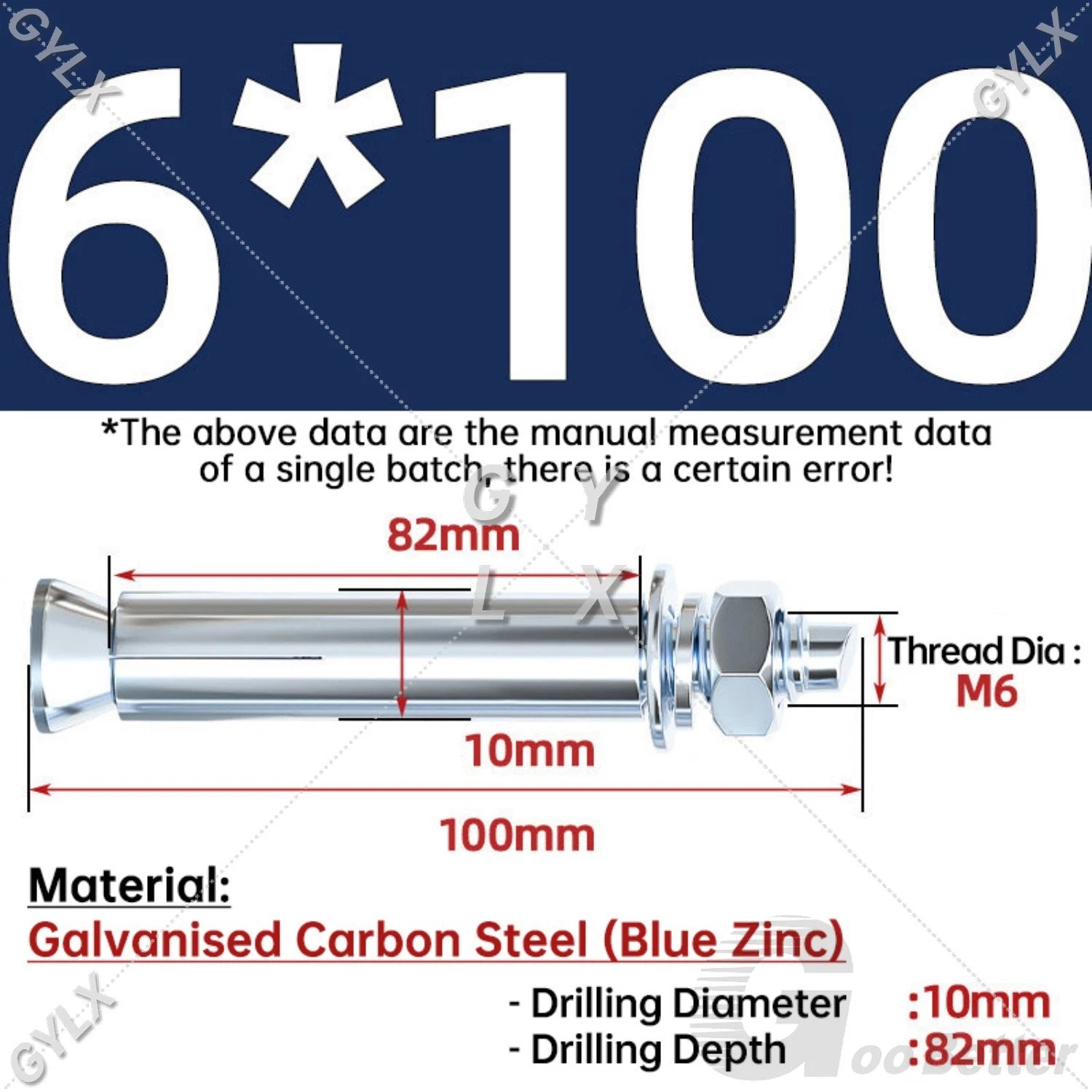 Concrete Expansion Bolts Wall Anchor Screws — M6 to M20 | Stainless Steel & Zinc Plated