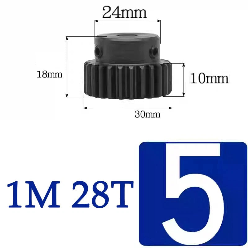 Spur Gears 1 Mod Transmission Gear With Step 45# Steel Pinion Motor Gear 10T~29T