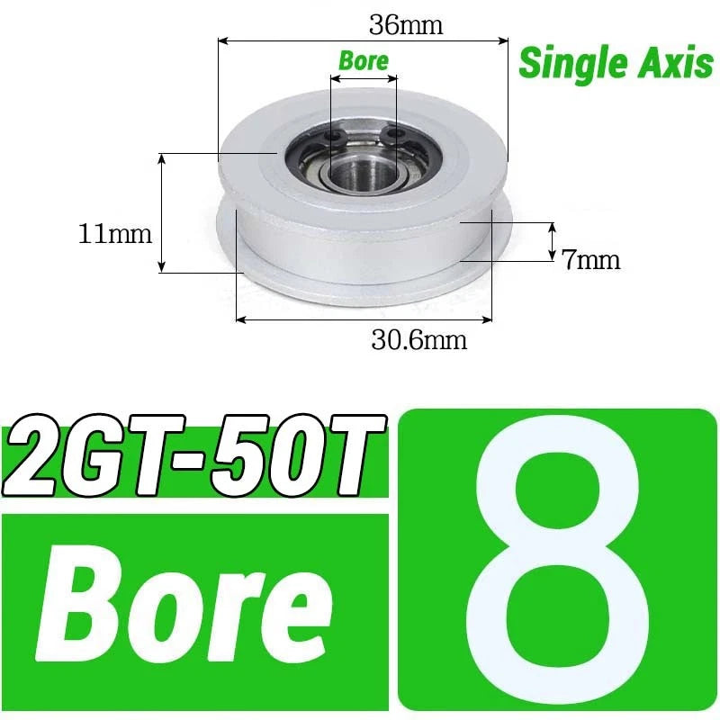 GT2 Timing Belt Pulley 16-100 Teeth 6-10mm Teeth Width Bore 3mm-25mm For 3D