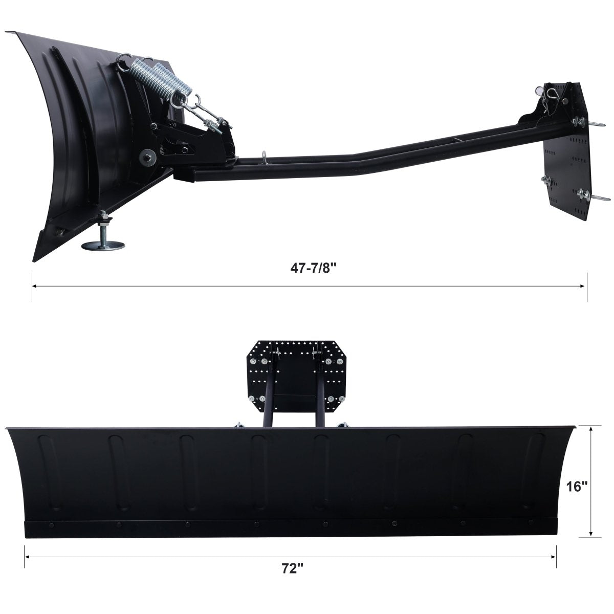 UNIVERSAL UTV SNOW PLOW KIT,Plow System ,Steel Blade Complete Universal Mount Package 72in - HomeDIYer