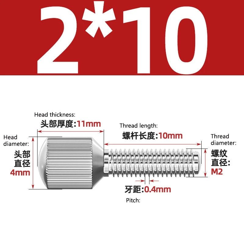 A2 Stainless Steel Knurled Thumb Screws – Small Head, Hand Tighten Fasteners (M2 to M8) - HomeDIYer