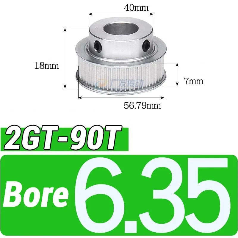 GT2 Timing Belt Pulley 16-100 Teeth 6-10mm Teeth Width Bore 3mm-25mm For 3D