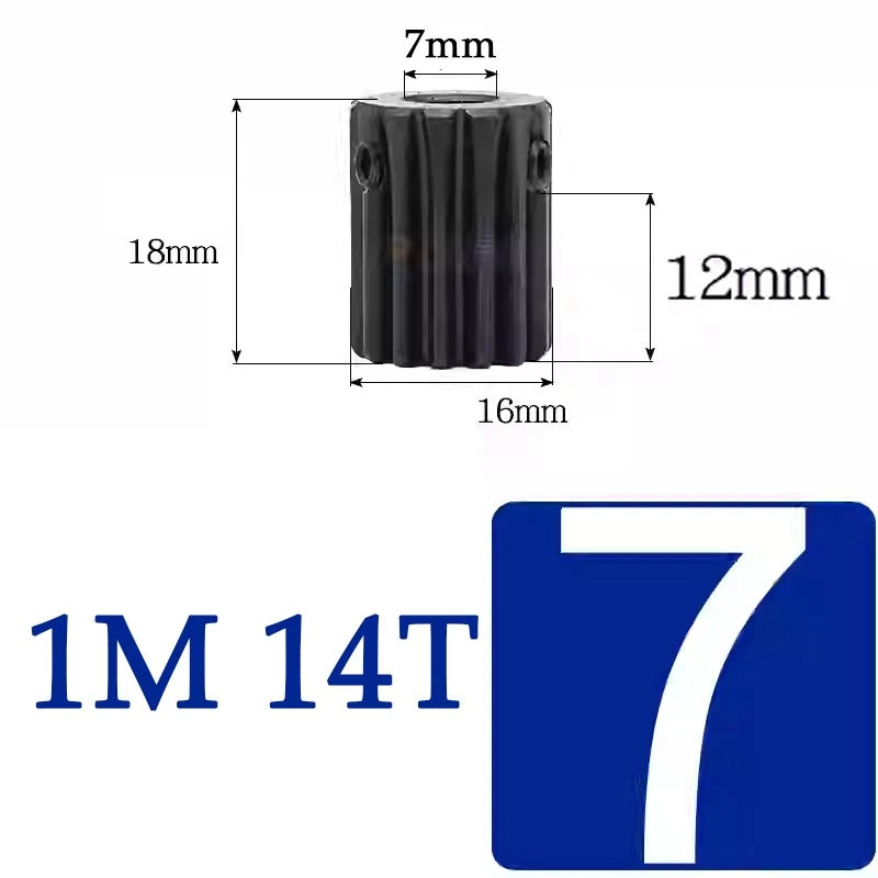 Spur Gears 1 Mod Transmission Gear With Step 45# Steel Pinion Motor Gear 10T~29T