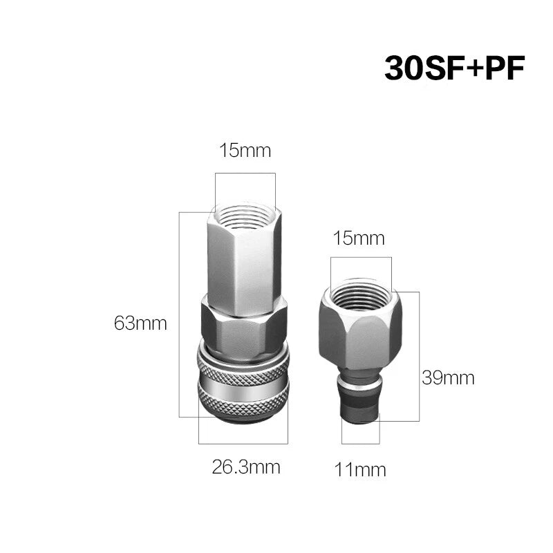 Pneumatic C-Type Quick Release Coupler Set — Self-Locking Air Hose Fitting Pair