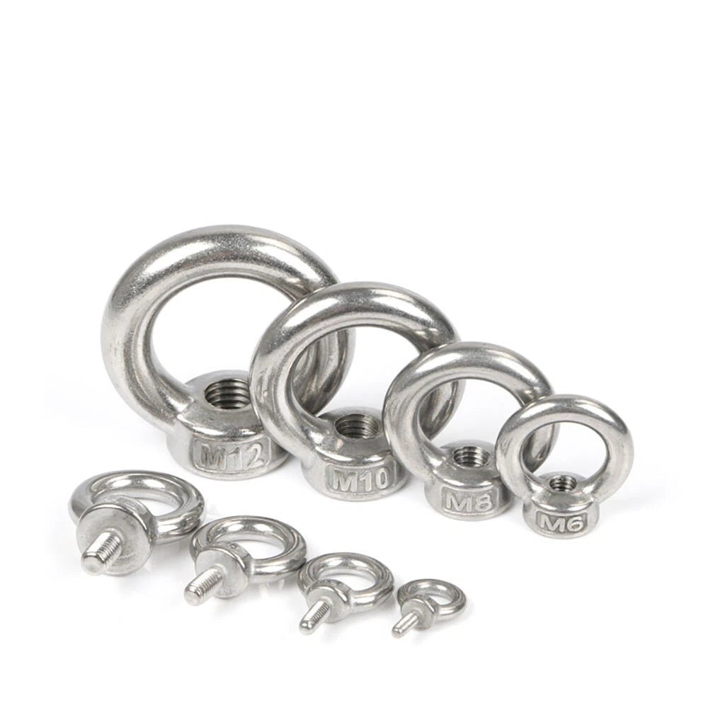 A2 Stainless Steel Eye Nuts & Eye Bolts — Lifting Ring Screws M3 to M42 - HomeDIYer