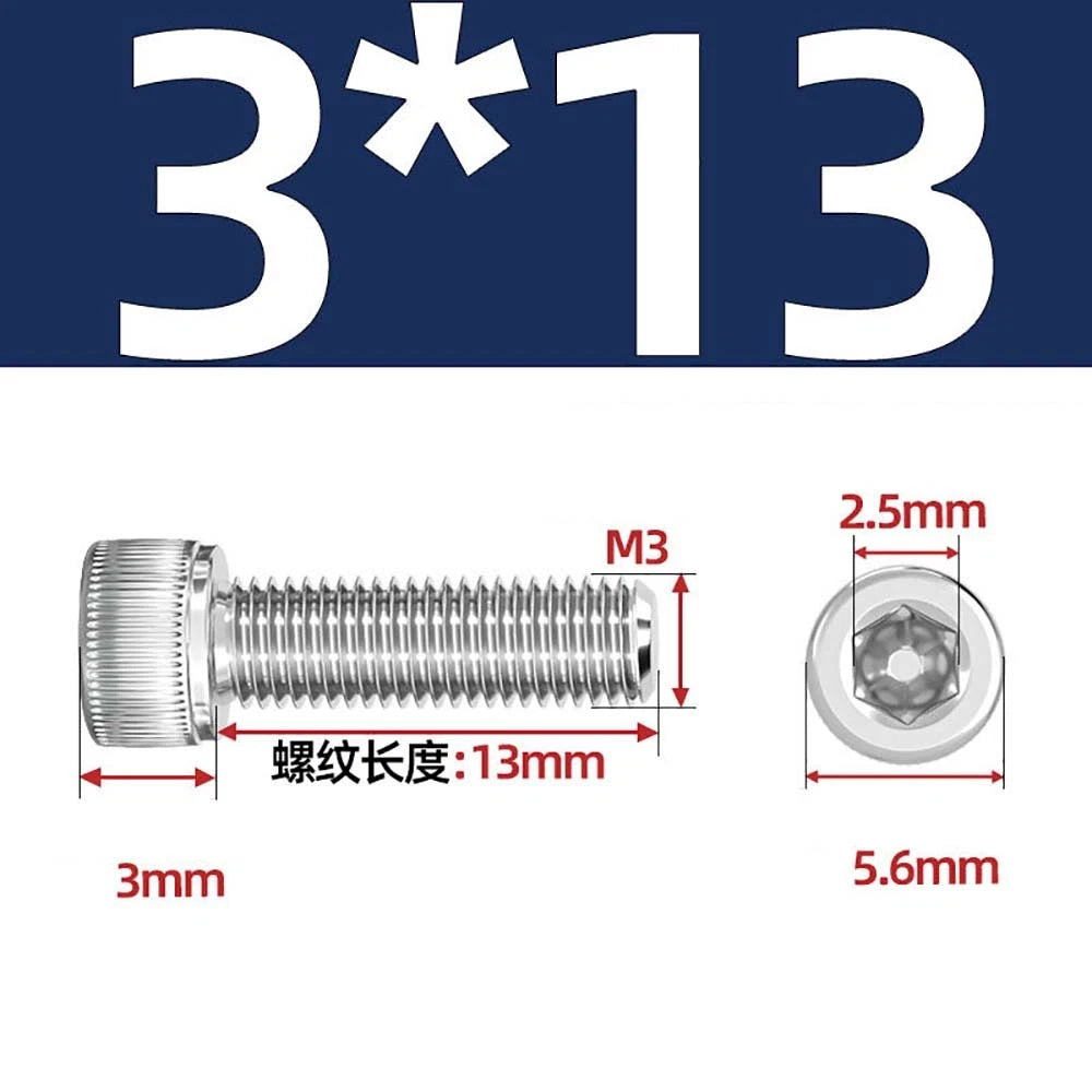 M3 M4 M5 Socket Head Cap Screws – A2 Stainless Steel, High Strength & Corrosion Resistant