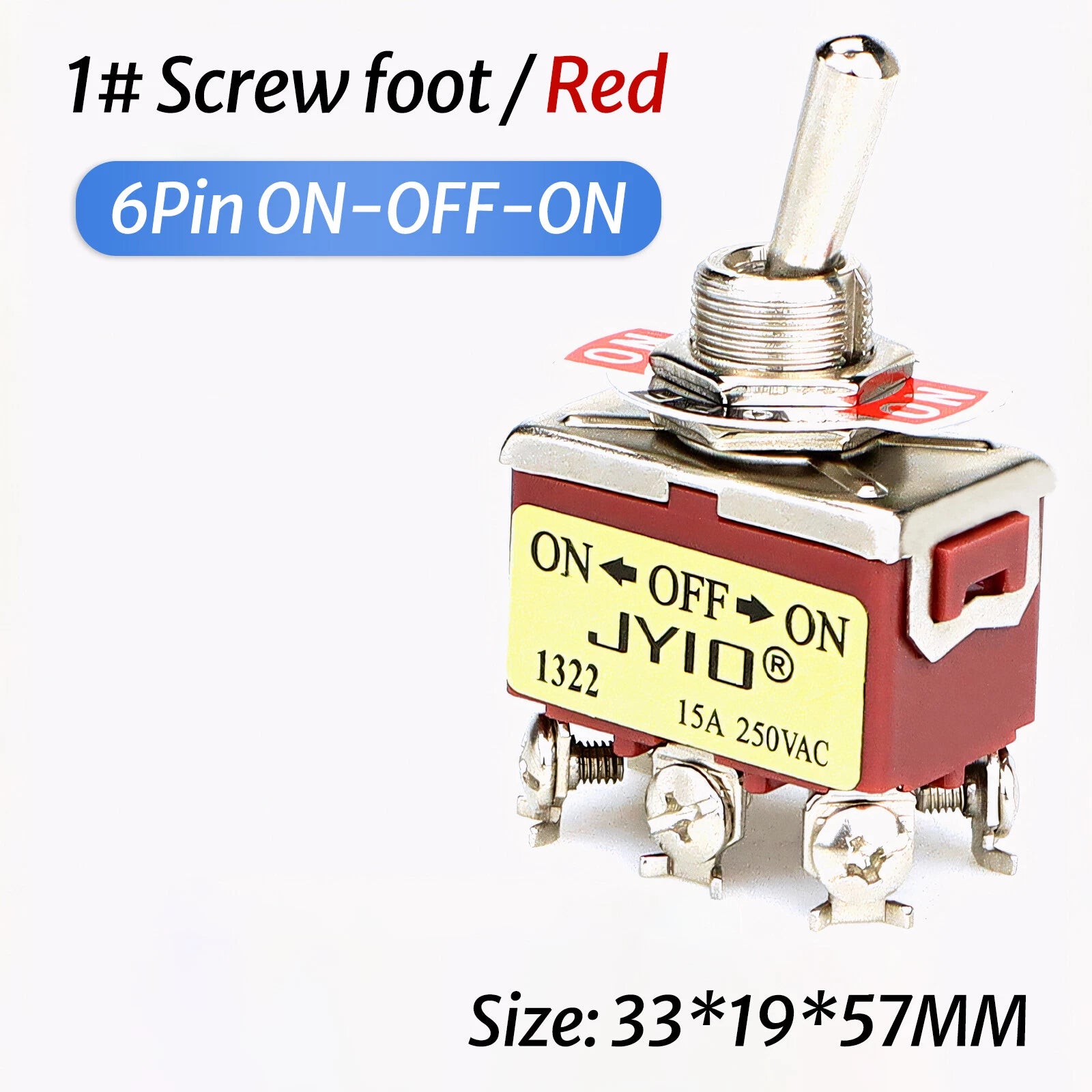 Waterproof Heavy Duty Toggle Switch ON-OFF / ON-OFF-ON | 2–6 Pin | 15A 250V