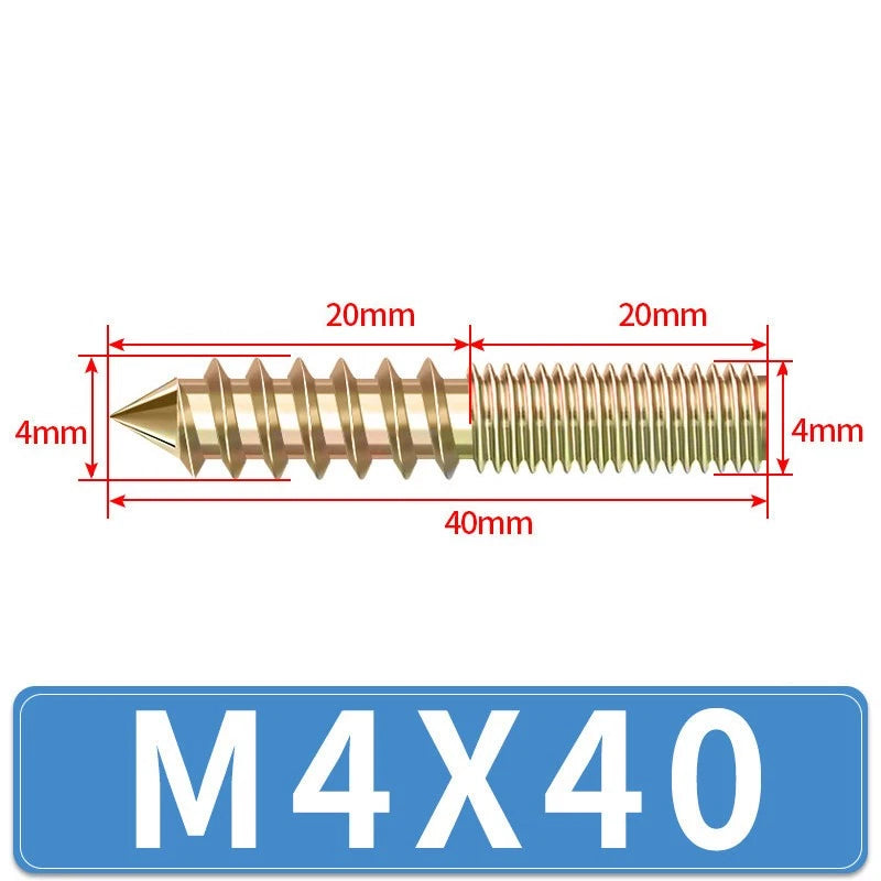 M4 M5 M6 M8 M10 M12 WOOD TO METAL DOWELS DOUBLE ENDED THREADED FURNITURE SCREWS