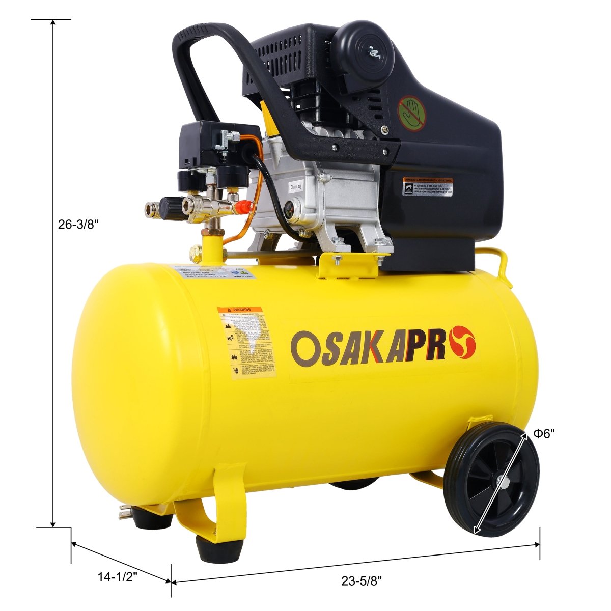 4.5HP Portable 13 Gallons Oil - Lubricated Air Compressor Tank Ultra Quiet Horizontal Tank Adjustable Pressure with Built - in Wheel - HomeDIYer