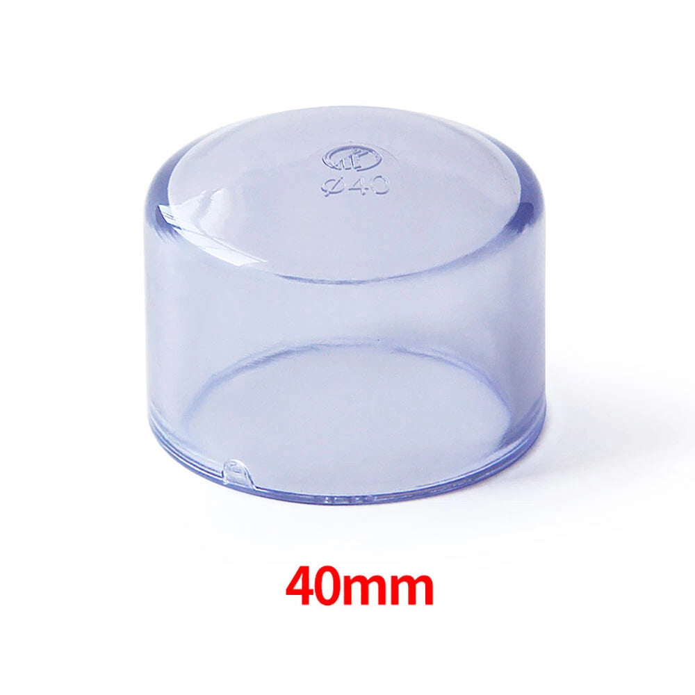 PVC Clear Pipe End Cap φ20mm~φ90mm Water Pipe Plug Cover Supply Pipe Fittings