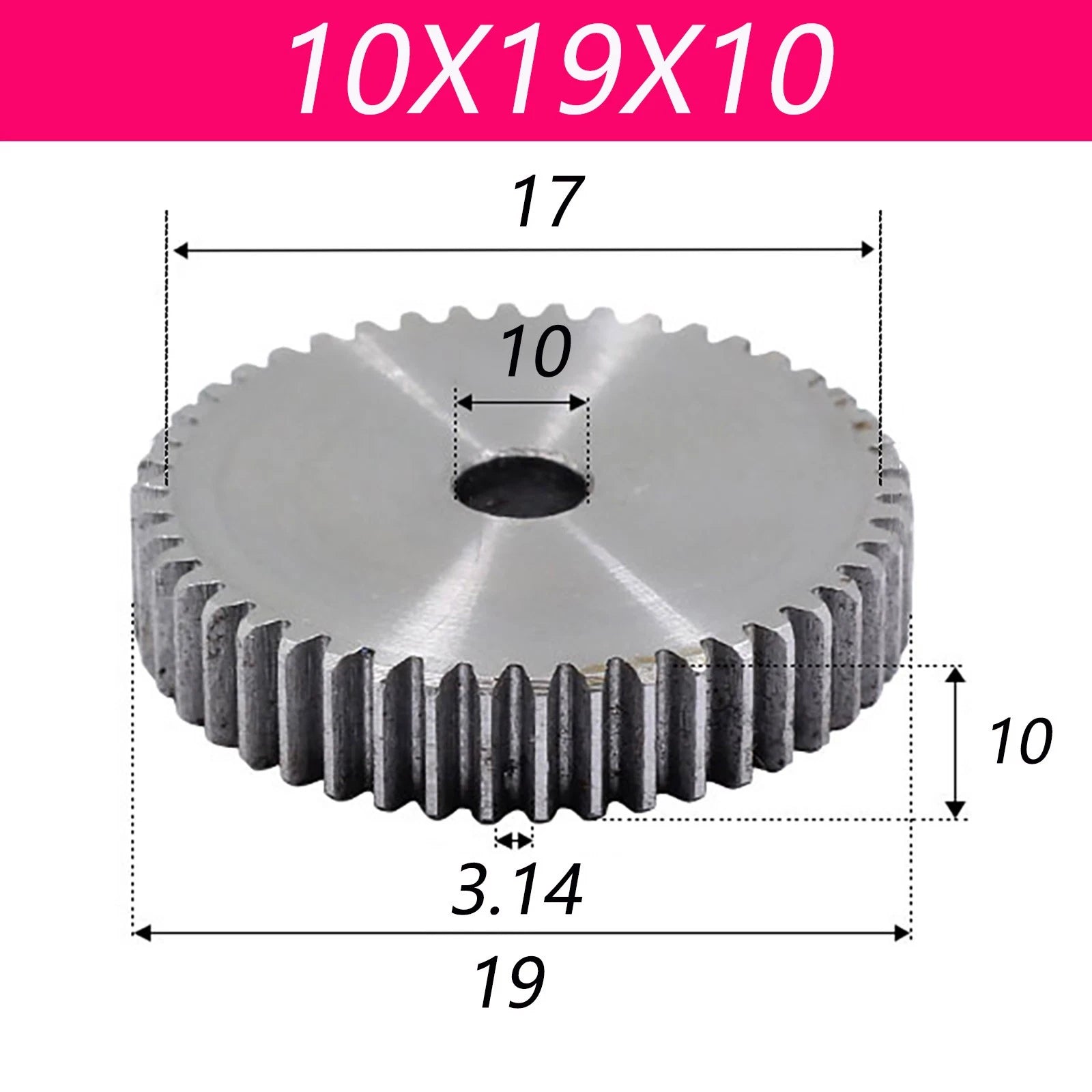 1 Modul 45# Steel Spur Gears Pinion Gear Thick 10mm 8-200 Teeth Dia 18~153mm