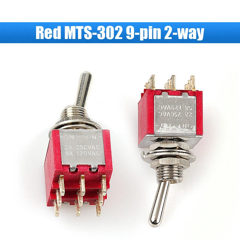 MTS PS Toggle Switch SPDT — 3/6/9/12 Pin, 2-Way/3-Way, Latching & Self-Reset