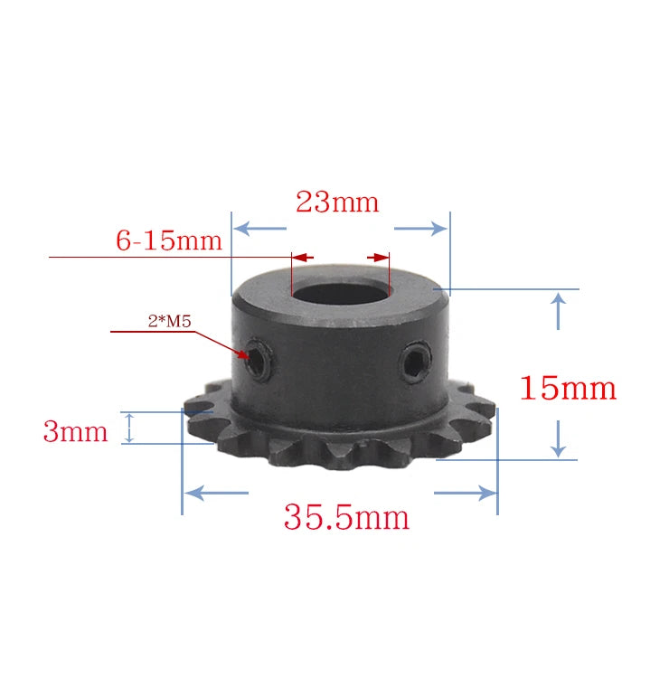 1/4"(6.35mm) Pitch 04C Roller Chain Sprockets 9T-24T Sprocket Wheel Bore 5-20mm