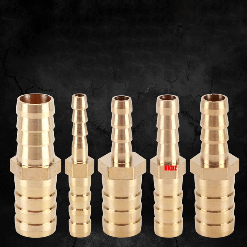 Brass Barbed Hosetail Straight Connector — Air Water Fuel Gas Hose Joiner