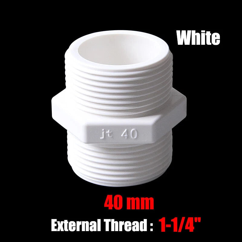 PVC Nipple Bsp Male Threaded Pressure Fittings Pipe Fitting Id 20mm~63mm White