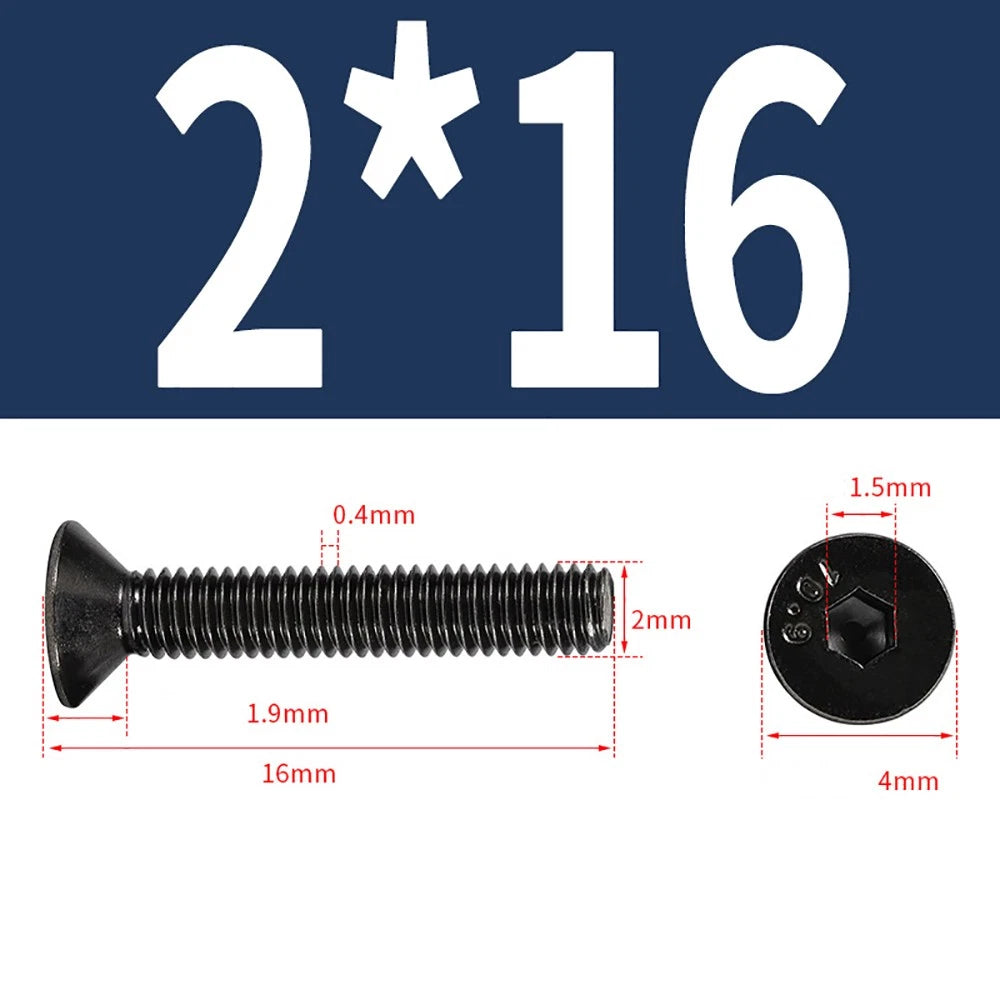 M2-M6 Countersunk Socket Head Cap Screws – Grade 10.9 Alloy Steel