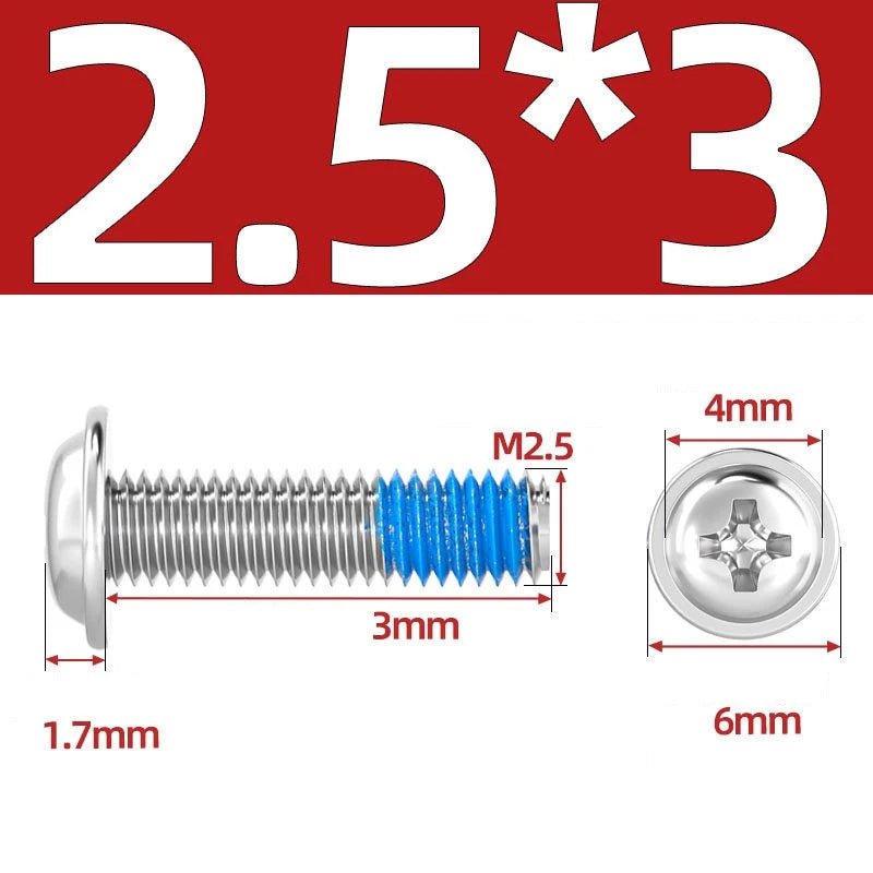 A2 Stainless Steel Phillips Flanged Button Head Machine Screws — M2 to M6, Built - In Washer Face - HomeDIYer