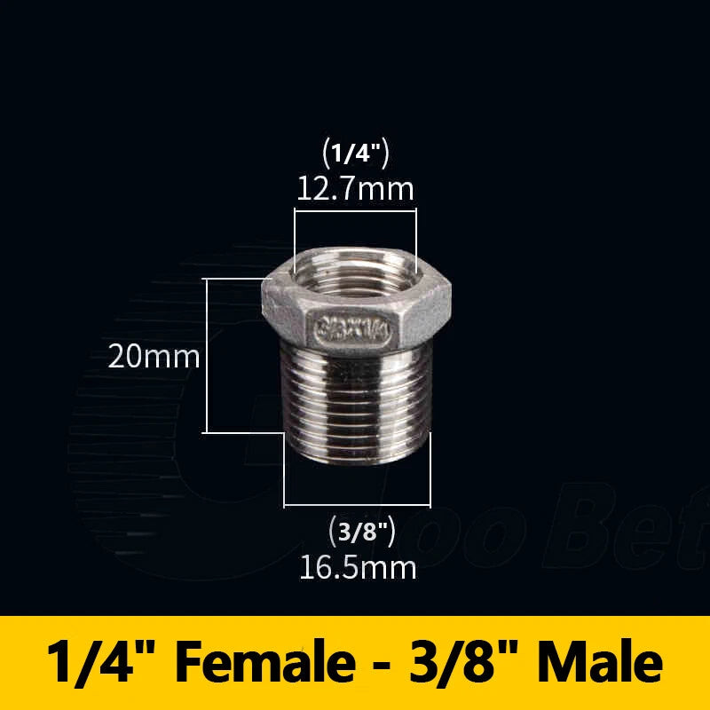 Reducing Bush BSPT Male Female Thread Pipe Fitting – Stainless Steel 304 (A2)