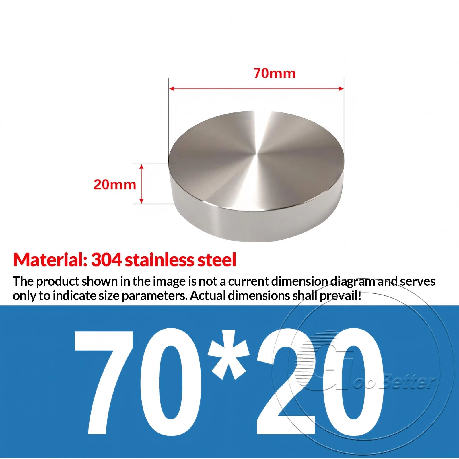 Ø 20-100mm Stainless Steel Blank Round Disc 304 Grade Metal Sheet Thick 20/30mm