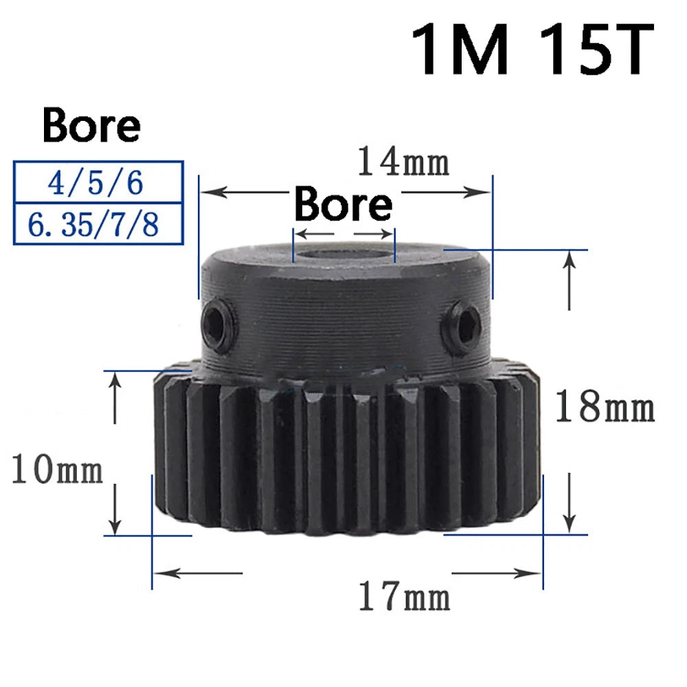 1 Mod 10T-100T Precision Spur Pinion Gear With Step 45# Steel Motor Gear x 1Pcs