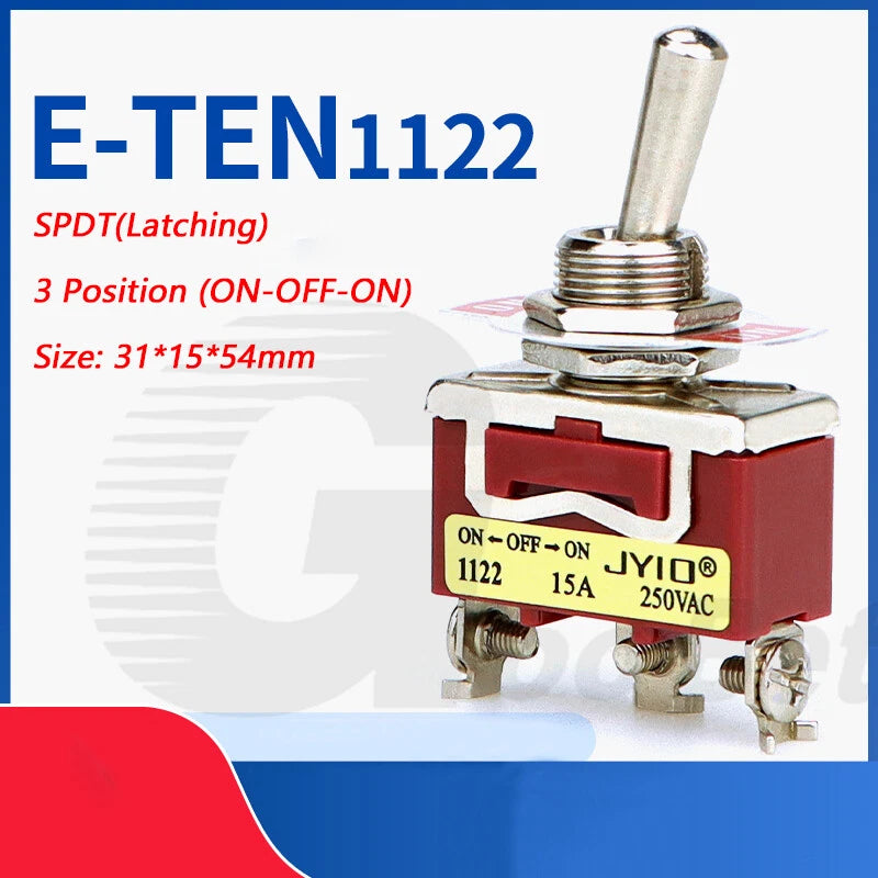 Toggle Switch SPST SPDT DPST DPDT 250V AC 15A — E-TEN & BEM Series with Waterproof Cover