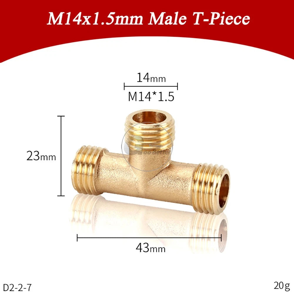 M14x1.5mm M22x1.5mm Brass Fittings — Elbow, Tee, Cross, Y-Piece & Adapter Sprayer Joints